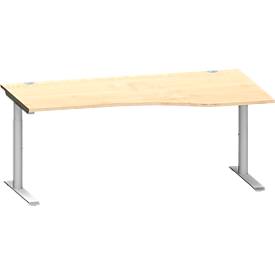 Schäfer Shop Genius Freiformschreibtisch MODENA FLEX, Ansatz rechts, Ahorn
