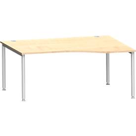 Schäfer Shop Genius Freiformschreibtisch MODENA FLEX, Ansatz rechts B 1800 mm, Ahorn