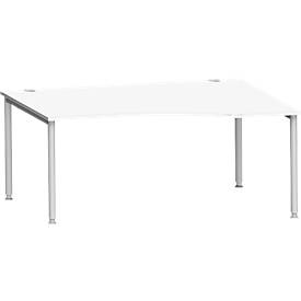 Schäfer Shop Genius Freiformschreibtisch MODENA FLEX, Ansatz rechts B 1800 mm, weiß