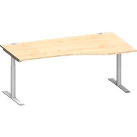 Schäfer Shop Genius Freiformschreibtisch MODENA FLEX, Ansatz rechts, Breite 1800 mm, Ahorn