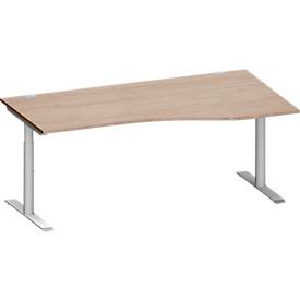 Schäfer Shop Genius Freiformschreibtisch MODENA FLEX, Ansatz rechts, Breite 1800 mm, Eiche-Dekor