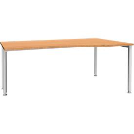 Schäfer Shop Genius Freiformschreibtisch MODENA FLEX, Ansatz rechts, Buche/weißaluminium