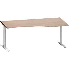 Schäfer Shop Genius Freiformschreibtisch MODENA FLEX, Ansatz rechts, Eiche-Dekor/weißalu