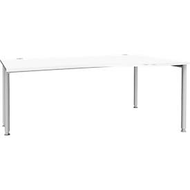 Schäfer Shop Genius Freiformschreibtisch MODENA FLEX, Ansatz rechts, weiß 