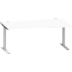 Schäfer Shop Genius Freiformschreibtisch MODENA FLEX, Ansatz rechts, weiß
