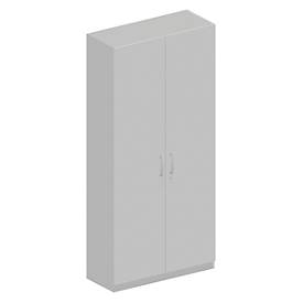 Schäfer Shop Genius Garderobenschrank TETRIS SOLID, 6 OH, 1 Fachboden, Kleiderstange, abschließbar, B 1000 x T 412 x H 2143 mm, weißalu/lichtgrau