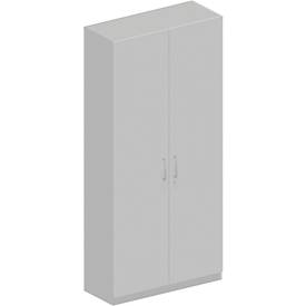 Schäfer Shop Genius Garderobenschrank TETRIS SOLID, 6 OH, 1 Fachboden, Kleiderstange, abschließbar, B 1000 x T 412 x H 2239 mm, weißlu/lichtgrau