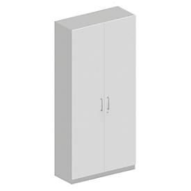 Schäfer Shop Genius Garderobenschrank TETRIS SOLID, 6 Ordnerhöhen, 1 Fachboden, Kleiderstange, abschließbar, B 1000 x T 412 x H 2143 mm, weißalu/weiß