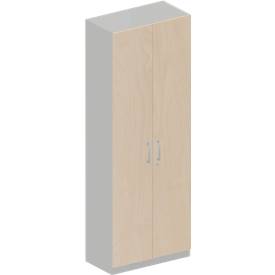 Schäfer Shop Genius Garderobenschrank TETRIS SOLID, 6 Ordnerhöhen, 1 Fachboden, Kleiderstange, abschließbar, B 800 x T 412 x H 2143 mm, weißalu/Ahorn