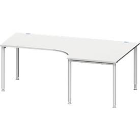 Schäfer Shop  Genius Hoekbureautafel MODENA FLEX 90°, aanbouw rechts, B 2000 mm, lichtgrijs 