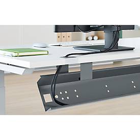 Schäfer Shop Genius Kabelkanal für Tischbreite 1800 mm, abklappbar, Stahl, anthrazit, B 1400 mm