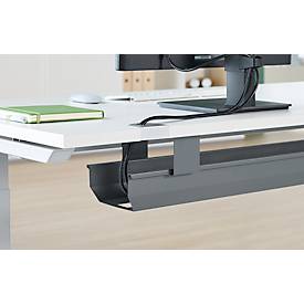 Schäfer Shop Genius Kabelkanal für Tischbreite 2000 mm, abklappbar, Stahl, anthrazit, B 1600 mm