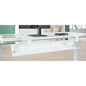 Schäfer Shop Genius Kabelkanal für Tischbreite 800 mm, abklappbar, Stahl, weiß, B 500 mm