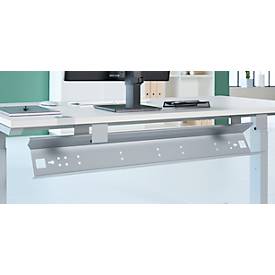 Schäfer Shop Genius Kabelkanal für Tischbreite 800 mm, abklappbar, Stahl, weißaluminium, B 500 mm