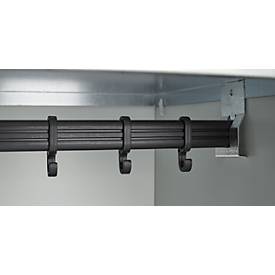 Schäfer Shop Genius Kleiderspind mit Füßen, 2 Abteile, Sicherheitsdrehriegelverschluss, lichtgrau/lichtgrau