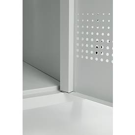 Schäfer Shop Genius Kleiderspind mit Füßen, 2 Abteile, Sicherheitsdrehriegelverschluss, lichtgrau/lichtgrau