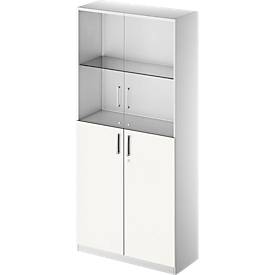 Schäfer Shop Genius Kombischrank TETRIS SOLID, 5 OH, Glas- und Flügeltüren, B 1000 mm, abschließbar