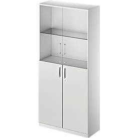 Schäfer Shop Genius Kombischrank TETRIS SOLID, 5 OH, Glas- und Flügeltüren, B 1000 mm, abschließbar