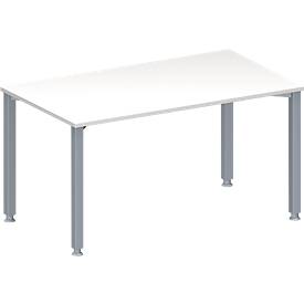 Schäfer Shop Genius Konferenztisch MODENA FLEX, Rechteck, 4-Fuß Quadratrohr, B 1400 x T 800 x H 720-840 mm, weiß/weißalu