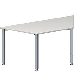 Schäfer Shop Genius Konferenztisch MODENA FLEX, Trapez, 4-Fuß Quadratrohr, B 1600 x T 800 x H 720-840 mm, lichtgrau/weißaluminium RAL 9006