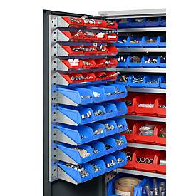 Schäfer Shop Genius Magazinschrank, mit Sichtlagerkästen SSI Schäfer Serie PROFI LF 110/211/221/321, B 1055 x T 520 x H 1950 mm, anthrazitgrau/weißaluminium