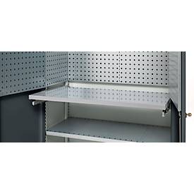 Schäfer Shop Genius Materialschrank FS, 5 OH, abschließbar, Lochrasterwände/3 Fachböden, bis 450 kg, B 1055 x T 520 x H 1950 mm, lichtgrau/anthrazitgrau