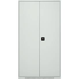 Schäfer Shop Genius Materialschrank FS, 5 OH, abschließbar, Lochrasterwände/3 Fachböden, bis 450 kg, B 1055 x T 520 x H 1950 mm, lichtgrau/lichtgrau