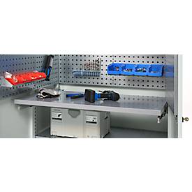 Schäfer Shop Genius Materialschrank FS, 5 OH, abschließbar, Lochrasterwände/3 Fachböden, bis 450 kg, B 1055 x T 520 x H 1950 mm, lichtgrau/lichtgrau