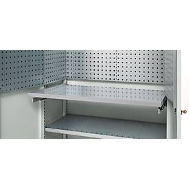 Schäfer Shop Genius Materialschrank FS, 5 OH, abschließbar, Lochrasterwände/3 Fachböden, bis 450 kg, B 1055 x T 520 x H 1950 mm, lichtgrau/lichtgrau