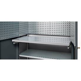 Schäfer Shop Genius Materialschrank FS, 5 OH, abschließbar, Lochrasterwände/3 Fachböden, bis 450 kg, B 1055 x T 520 x H 1950 mm, weißalu/anthrazitgrau