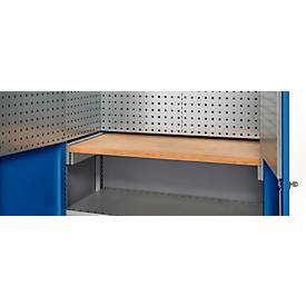 Schäfer Shop Genius Materialschrank FS, 5 OH, abschließbar, Lochrasterwände/3 Fachböden, bis 450 kg, B 1055 x T 520 x H 1950 mm, weißalu/enzianblau