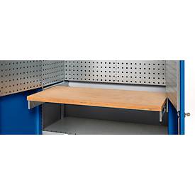 Schäfer Shop Genius Materialschrank FS, 5 OH, abschließbar, Lochrasterwände/3 Fachböden, bis 450 kg, B 1055 x T 520 x H 1950 mm, weißalu/enzianblau