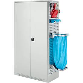Schäfer Shop Genius Mehrzweckschrank FS, modular, abschließbar, mit Mittelwand, 4 Fachböden, B 1055 x T 520 x H 1950 mm, lichtgrau