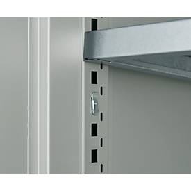 Schäfer Shop Genius Mehrzweckschrank FS, modular, abschließbar, mit Mittelwand, 4 Fachböden, B 1055 x T 520 x H 1950 mm, lichtgrau