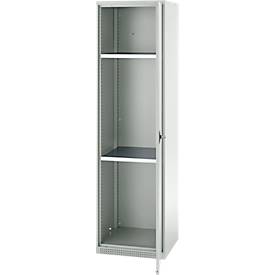 Schäfer Shop Genius Mehrzweckschrank FS, modular, abschließbar, ohne Mittelwand, 2 Fachböden, B 545 x T 520 x H 1950 mm, Stahl, lichtgrau