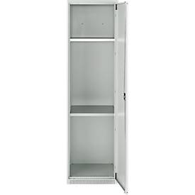 Schäfer Shop Genius Mehrzweckschrank FS, modular, abschließbar, ohne Mittelwand, 2 Fachböden, B 545 x T 520 x H 1950 mm, Stahl, lichtgrau