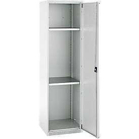 Schäfer Shop Genius Mehrzweckschrank FS, modular, abschließbar, ohne Mittelwand, 2 Fachböden, B 545 x T 520 x H 1950 mm, Stahl, lichtgrau