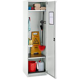 Schäfer Shop Genius Mehrzweckschrank FS, modular, abschließbar, ohne Mittelwand, 2 Fachböden, B 545 x T 520 x H 1950 mm, Stahl, lichtgrau