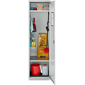 Schäfer Shop Genius Mehrzweckschrank FS, modular, abschließbar, ohne Mittelwand, 2 Fachböden, B 545 x T 520 x H 1950 mm, Stahl, lichtgrau