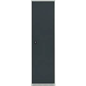 Schäfer Shop Genius Mehrzweckschrank FS, modular, individuell erweiterbar, 2 Fachböden, bis 250 kg, B 545 x T 520 x H 1950 mm, Stahl, lichtgrau/anthrazitgrau