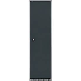 Schäfer Shop Genius Mehrzweckschrank FS, modular, individuell erweiterbar, 2 Fachböden, bis 250 kg, B 545 x T 520 x H 1950 mm, Stahl, weißaluminium/anthrazitgrau