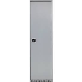 Schäfer Shop Genius Mehrzweckschrank FS, modular, individuell erweiterbar, 2 Fachböden, bis 250 kg, B 545 x T 520 x H 1950 mm, Stahl, weißaluminium/weißaluminium