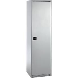 Schäfer Shop Genius Mehrzweckschrank FS, modular, individuell erweiterbar, 2 Fachböden, bis 250 kg, B 545 x T 520 x H 1950 mm, Stahl, weißaluminium/weißaluminium