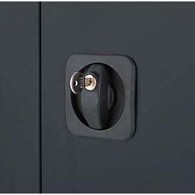 Schäfer Shop Genius Mehrzweckschrank FS, modular, indivuduell erweiterbar, Mittelwand, 4 Fachböden, bis 450 kg, B 1055 x T 520 x H 1950 mm, lichtgrau/anthrazitgrau