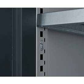 Schäfer Shop Genius Mehrzweckschrank FS, modular, indivuduell erweiterbar, Mittelwand, 4 Fachböden, bis 450 kg, B 1055 x T 520 x H 1950 mm, weißalu/anthrazitgrau