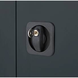 Schäfer Shop Genius Mehrzweckschrank FS, modular, indivuduell erweiterbar, Mittelwand, 4 Fachböden, bis 450 kg, B 1055 x T 520 x H 1950 mm, weißalu/anthrazitgrau