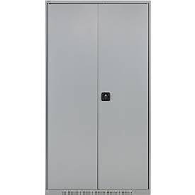 Schäfer Shop Genius Mehrzweckschrank FS, modular, indivuduell erweiterbar, Mittelwand, 4 Fachböden, bis 450 kg, B 1055 x T 520 x H 1950 mm, weißalu/weißalu