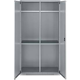 Schäfer Shop Genius Mehrzweckschrank FS, modular, indivuduell erweiterbar, Mittelwand, 4 Fachböden, bis 450 kg, B 1055 x T 520 x H 1950 mm, weißalu/weißalu