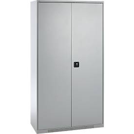 Schäfer Shop Genius Mehrzweckschrank FS, modular, indivuduell erweiterbar, Mittelwand, 4 Fachböden, bis 450 kg, B 1055 x T 520 x H 1950 mm, weißalu/weißalu