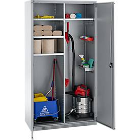 Schäfer Shop Genius Mehrzweckschrank FS, modular, indivuduell erweiterbar, Mittelwand, 4 Fachböden, bis 450 kg, B 1055 x T 520 x H 1950 mm, weißalu/weißalu